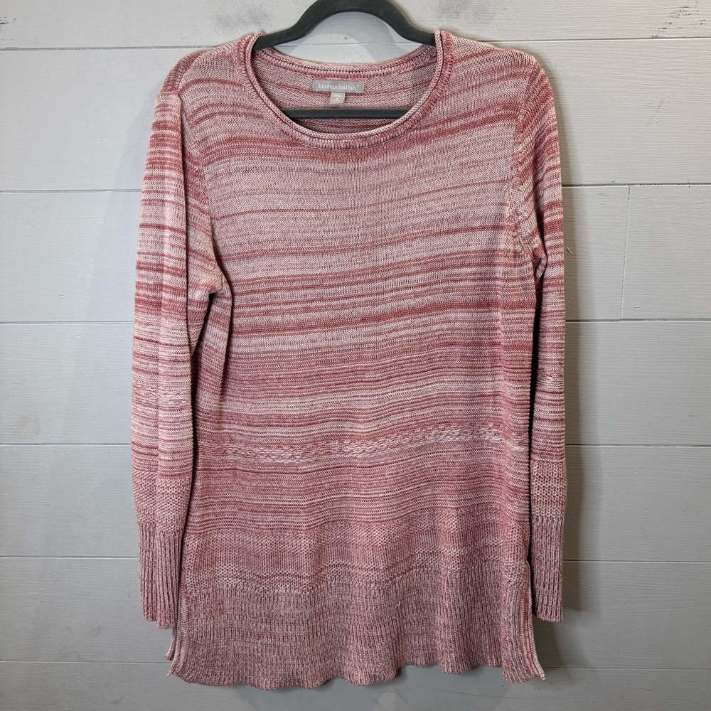Woman Within | Striped Pink Women's Sweater Top Size 14/16